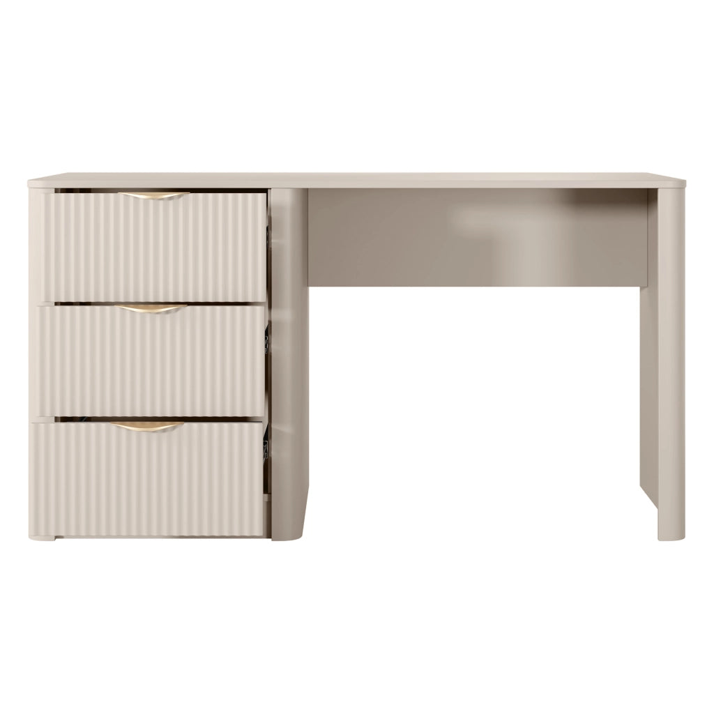 Kanotini, Scrivania 3 Cassetti, 140x55x76h cm Beige