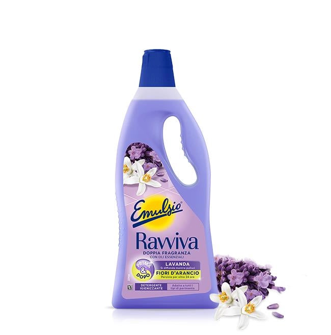 SET 3 EMULSIO PAVIMENTI LIQUIDO 1LT RAVVIVA LAVANDA E FIORI D'ARANCIO