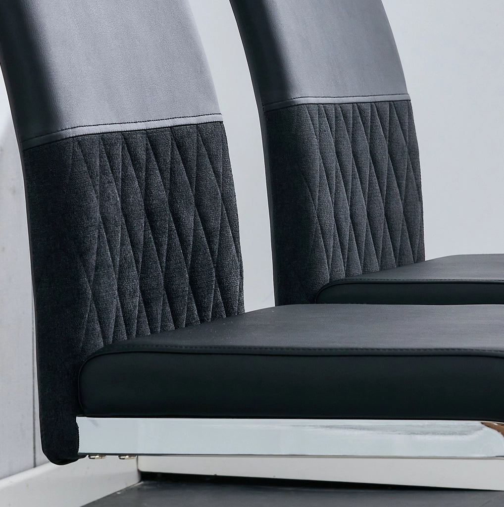 Sedia da pranzo nera ergonomica con schienale alto
