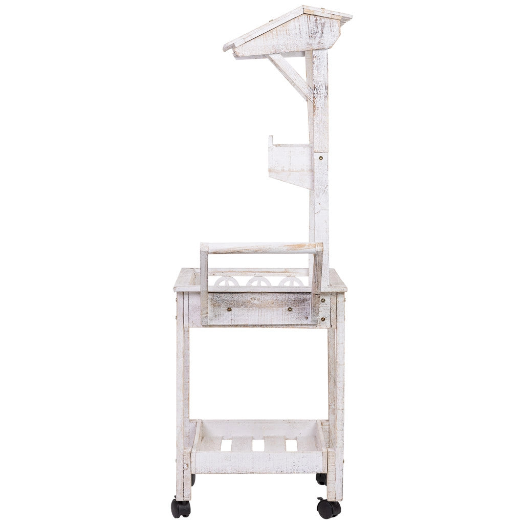 Carrello espositivo-scaffale in legno 80x45x140h cm