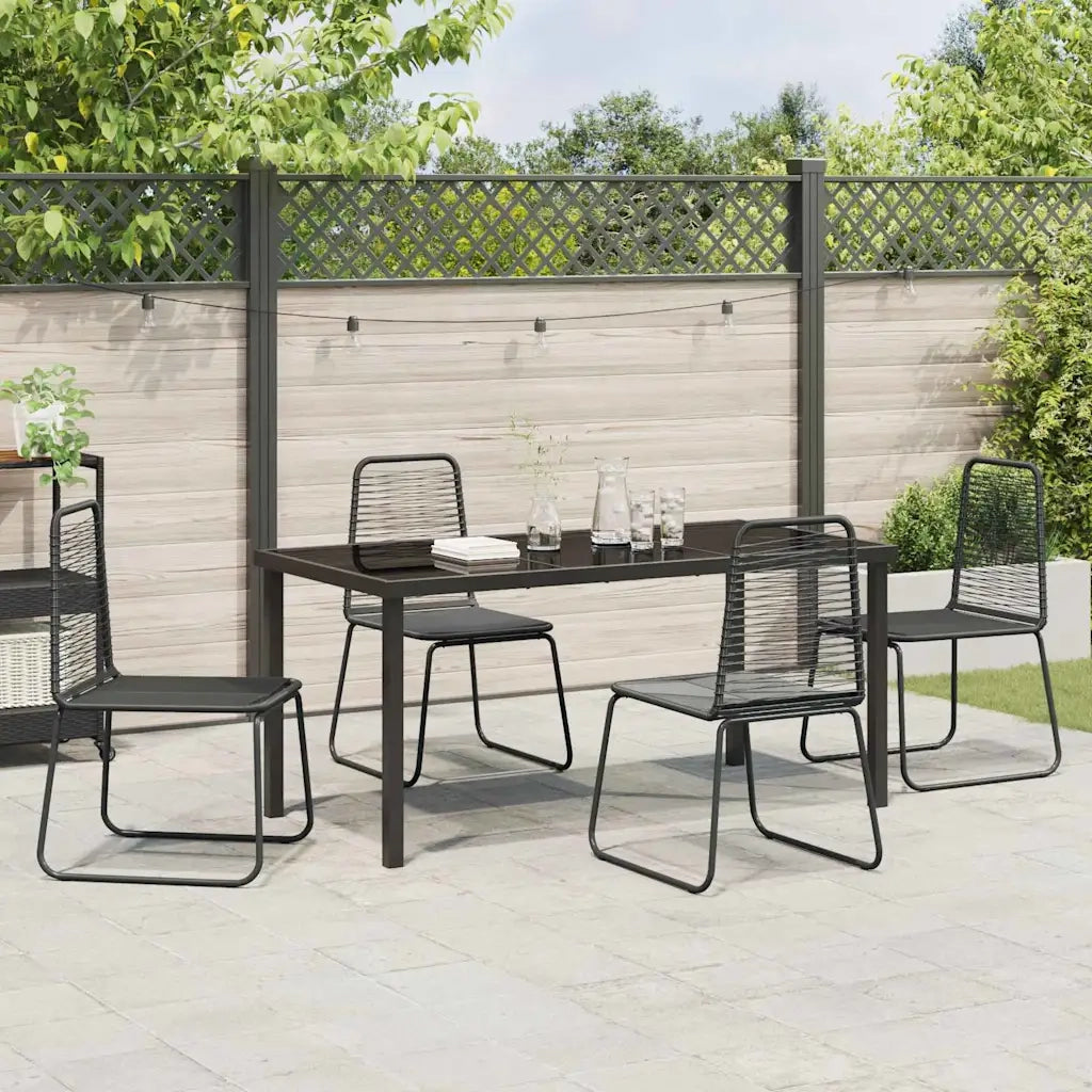 Set da Pranzo per Giardino 5 pcs Nero 3379390