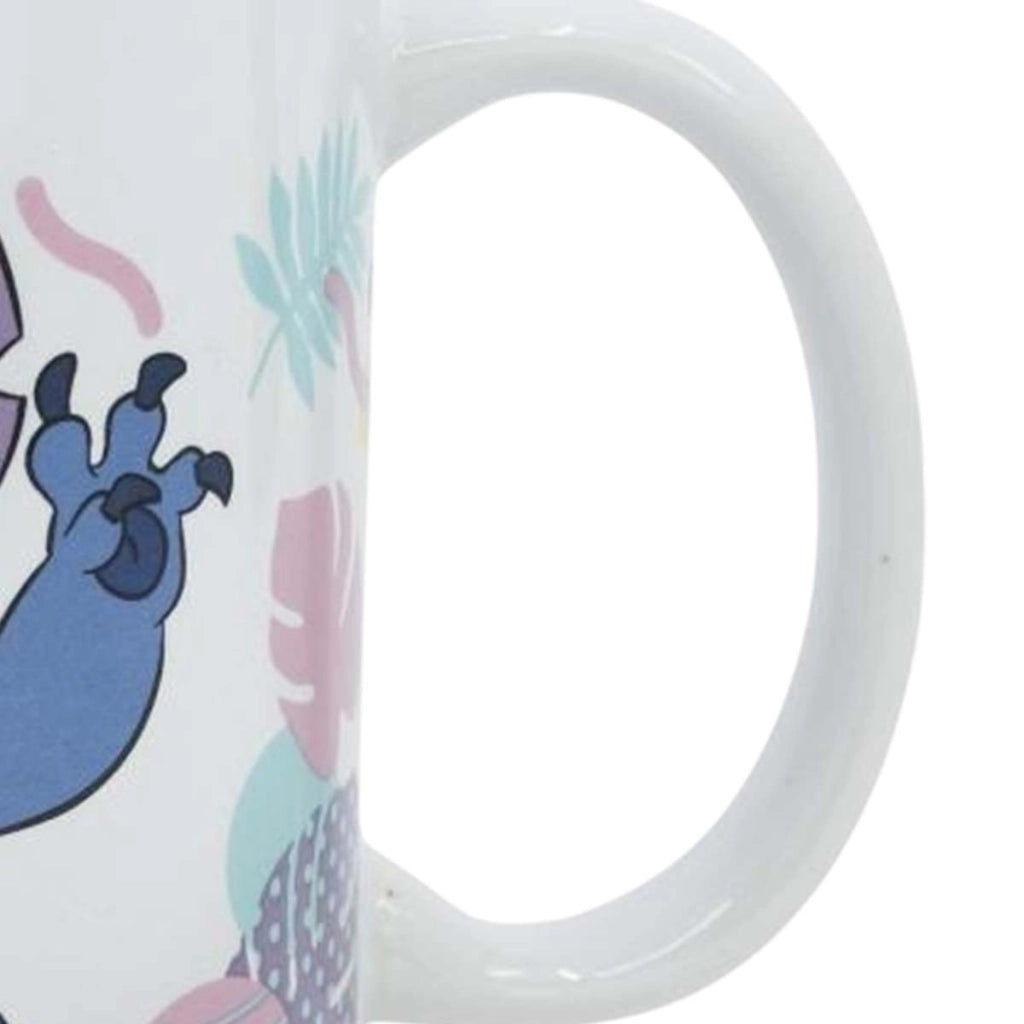 Tazza in ceramica 325 ml Collezione Stitch Fiore Hawaiano Bianco Disney