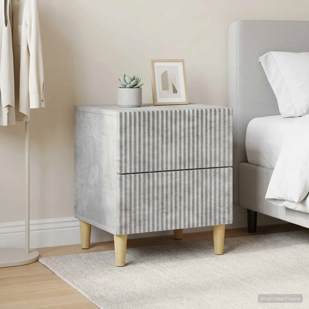 Armadio da Notte 2 pz Grigio Cemento 43 x 34,5 x 48 cm 894532