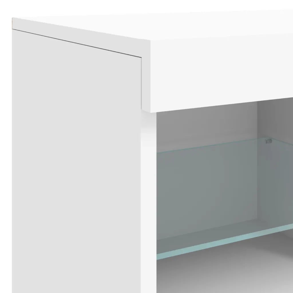 Credenza | Madia | Buffet da pranzo | Armadio da pranzo con Luci LED Bianca 81x37x67 cm