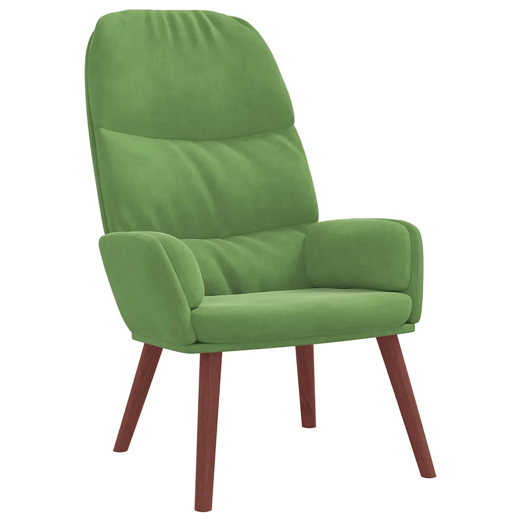 Poltrona Relax con Poggiapiedi Verde Chiaro in Velluto 3315119