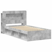 Letto singolo | Letto per adulti | Telaio del letto con storage Grigio Cemento 80 x 200 cm
