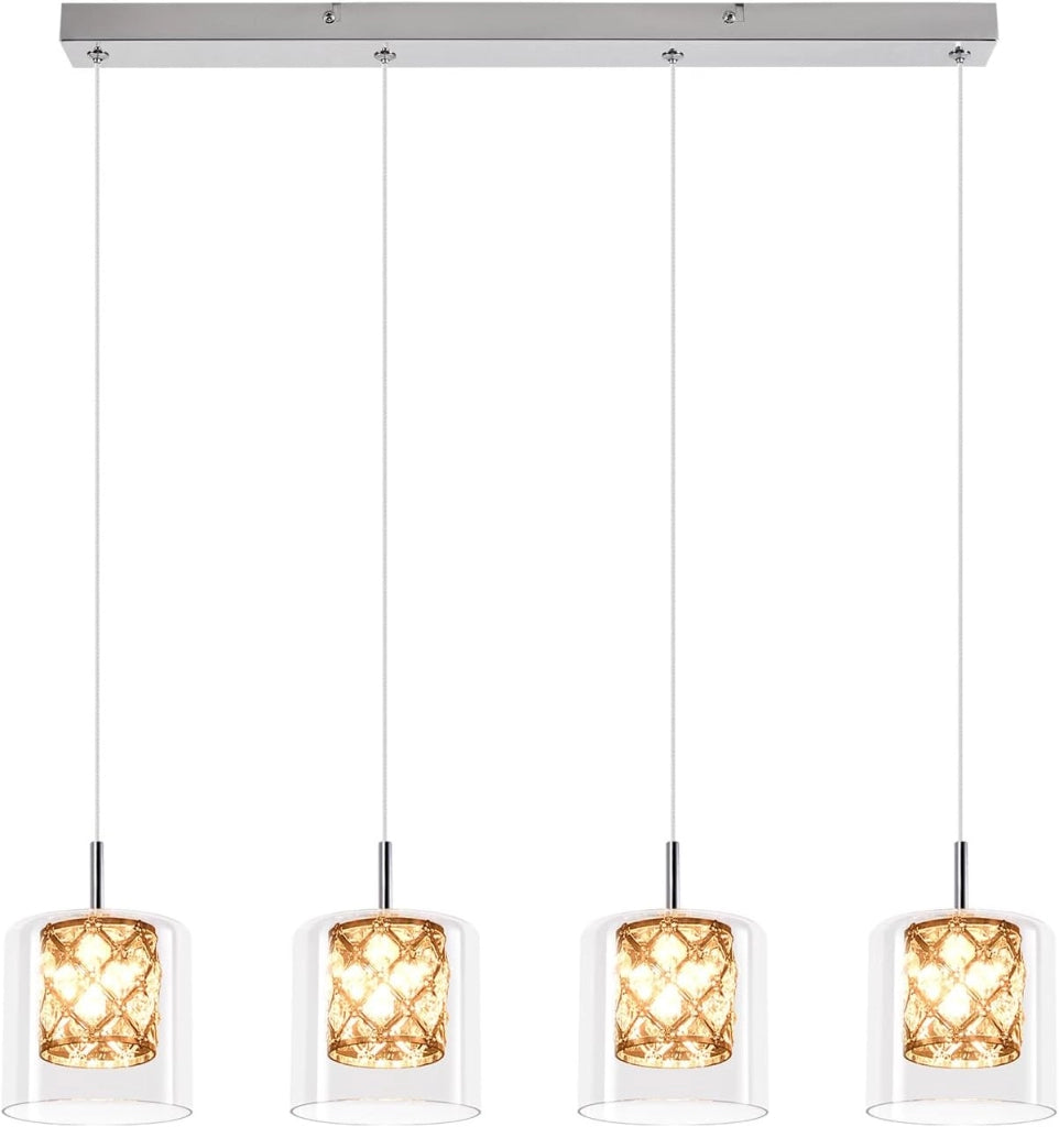 Lampada a sospensione ZMH per sala da pranzo 4 fiamme lampada a sospensione moderna vintage G9 cucina hotel