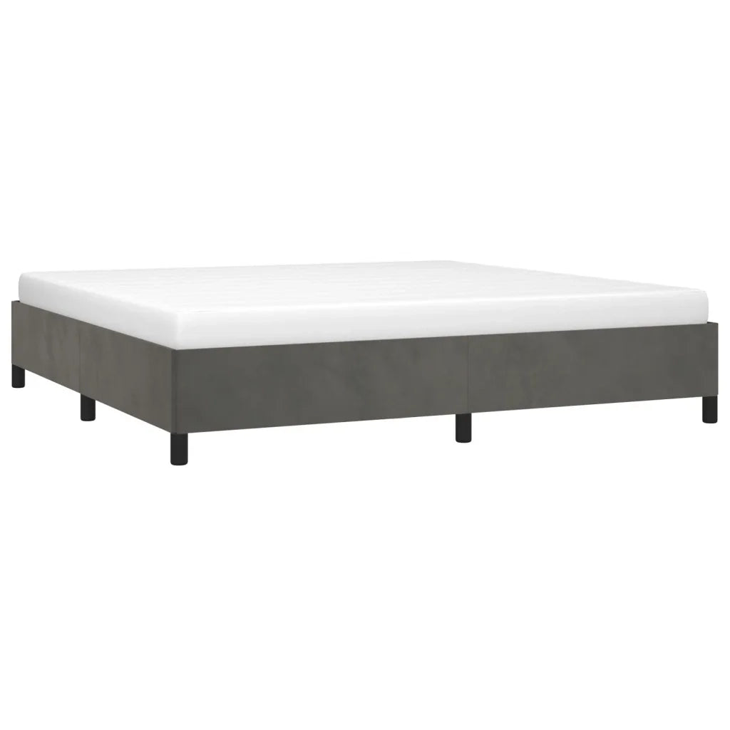 Giroletto senza Materasso-Struttura Letto Grigio Scuro 200x200 cm Velluto 249090