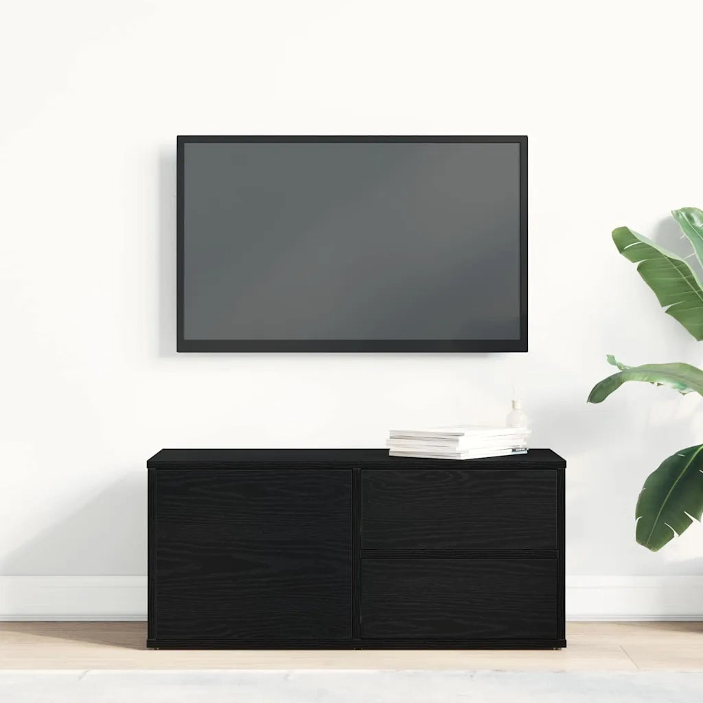 Mobile TV Rovere Nero 80 x 34 x 36 cm Legno multistrato 862483