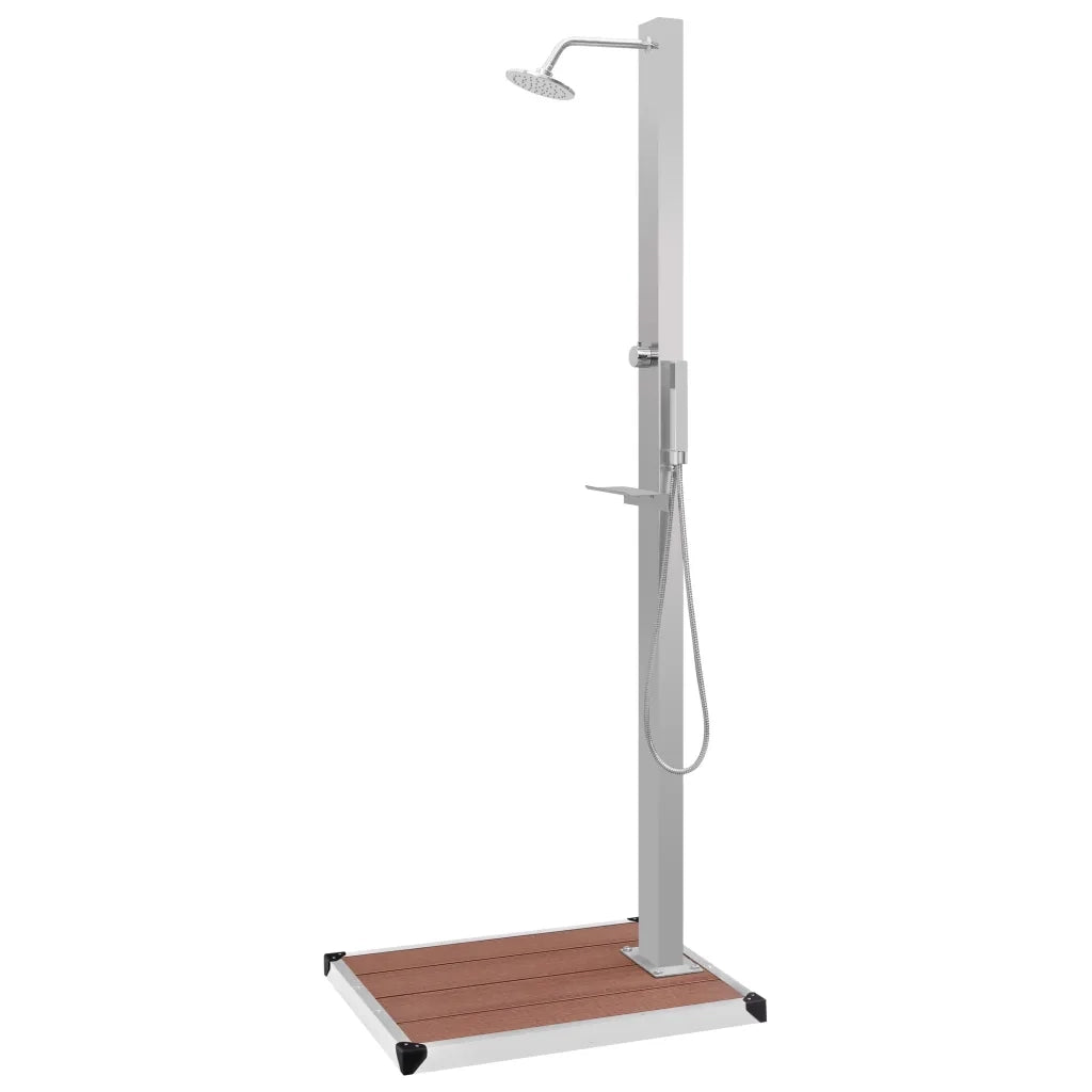 Doccia da Esterno con Piatto in WPC Acciaio Inossidabile 3051285