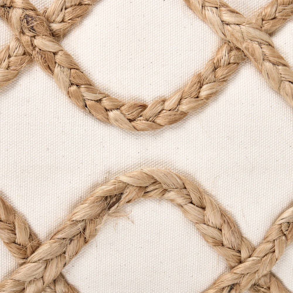 Set di 2 cuscini in cotone beige 30 x 50 cm motivo geometrico con nappe