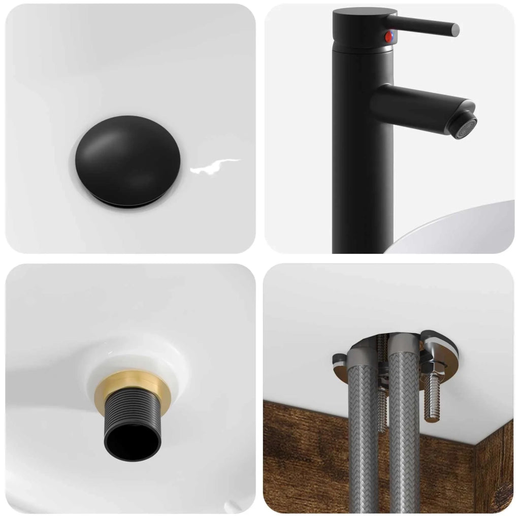 Mobile lavabo da parete Rovere Fumo 49 x 44,5 x 66 cm 890617