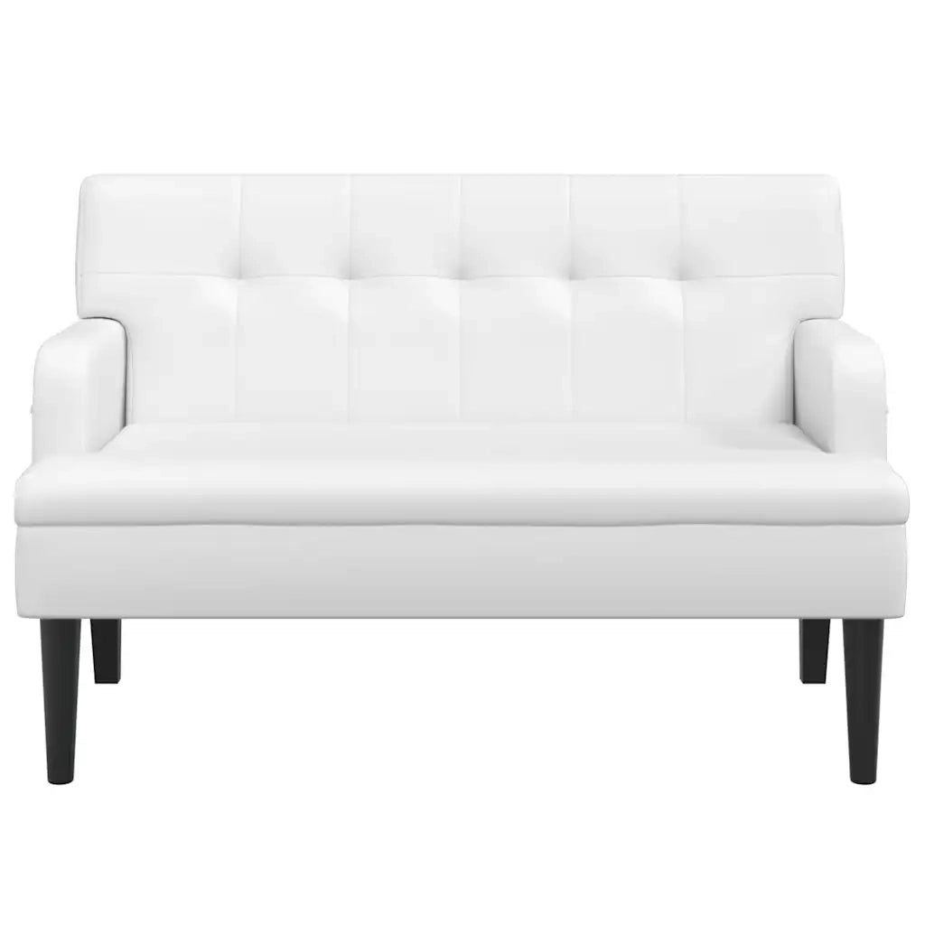 Panca con Schienale Bianca 112x65,5x75 cm in Similpelle CFW7511859