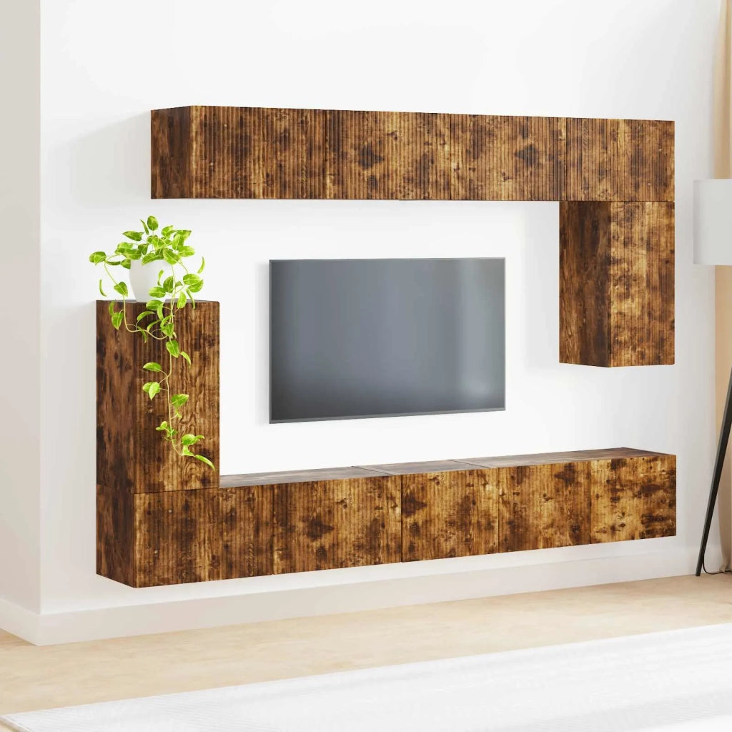 Set mobile TV 5 pcs Rovere fumé Legno multistrato