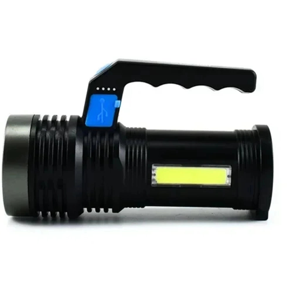 Trade Shop - Torcia Elettrica Portatile Ricaricabile Usb Doppia Funzione Luce Led+cob Emergenza Q-led556 -