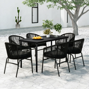 Set Mobili da Pranzo per Giardino 7 pz Nero 3099224