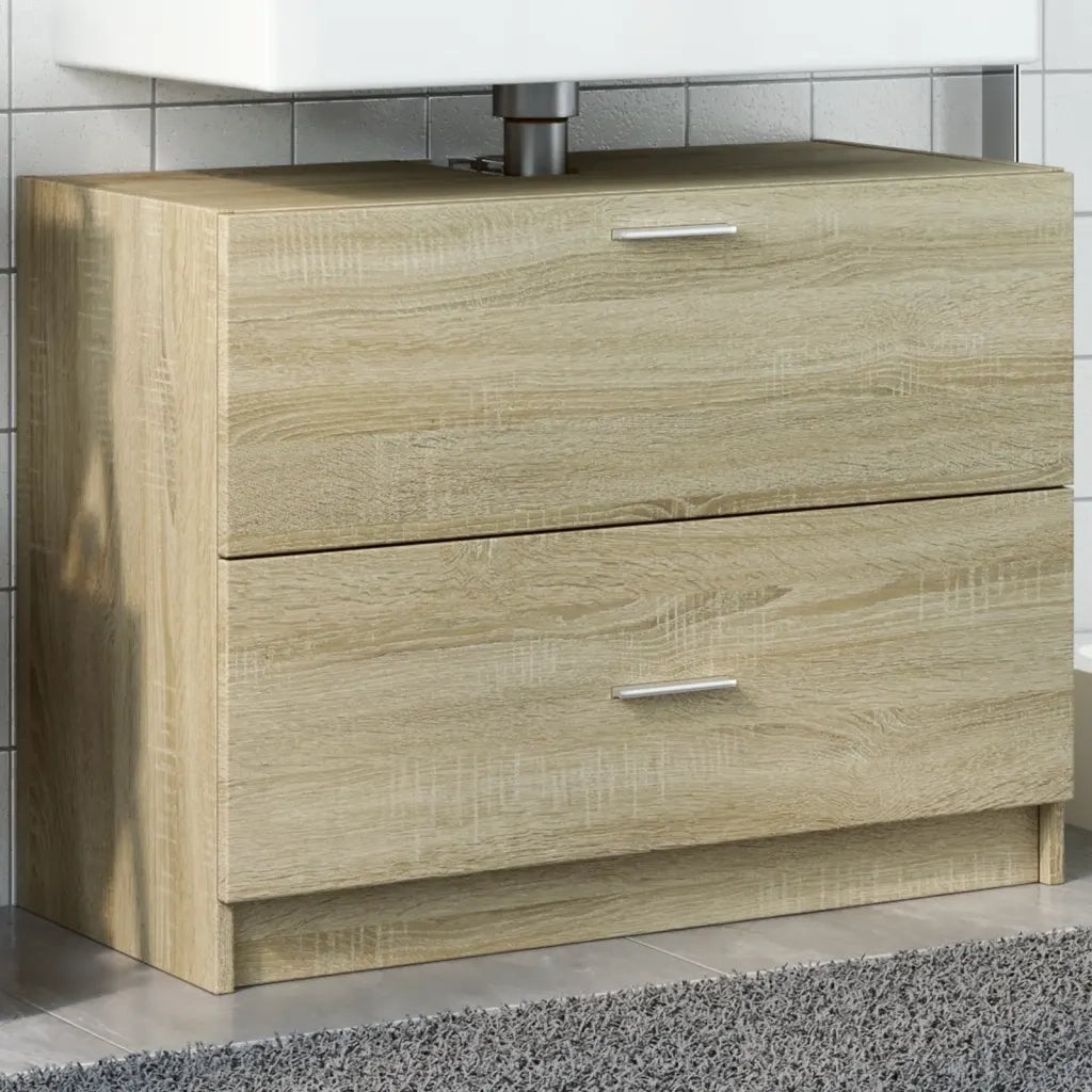 vidaXL Mobile Sottolavabo Rovere Sonoma 78x37x59 cm in Truciolare