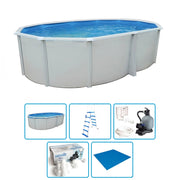 Piscina Fuori Terra Steelwhite Omega 550 Liner 0,6 Mm - 5,50 X 3,66 X H.1,32 M - Kit Base