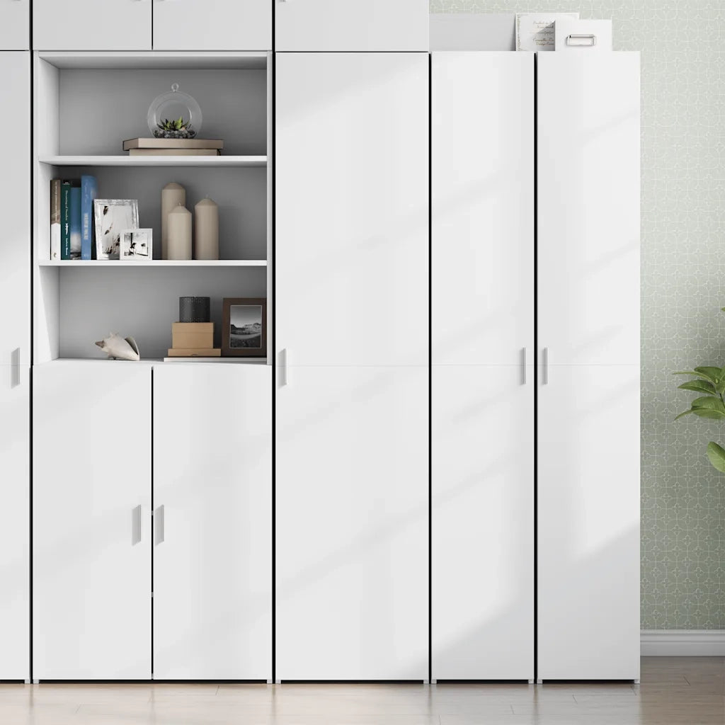 Credenza-Buffet-Armadio da cucina Bianca 45x42,5x185 cm in Legno Multistrato 573608