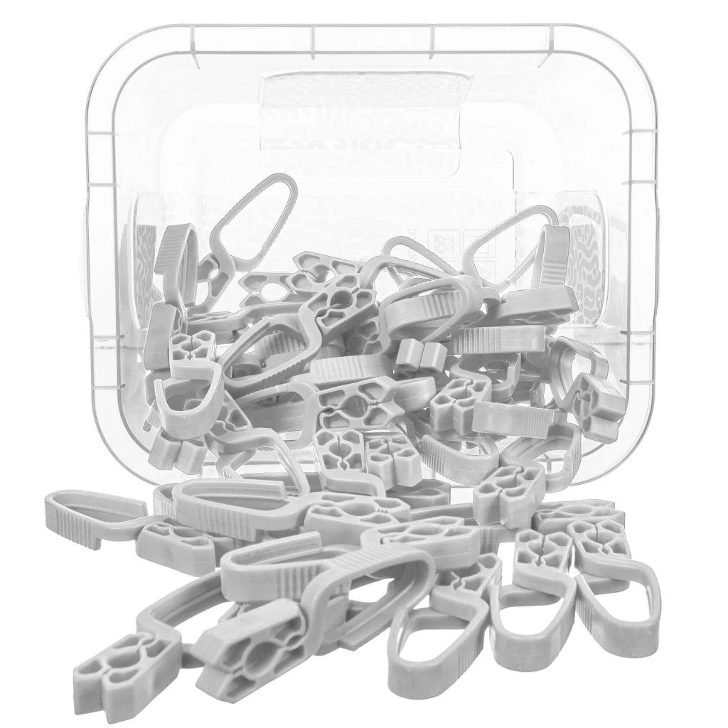 Mollette per bucato KADAX, set da 50 pezzi + contenitore con coperchio