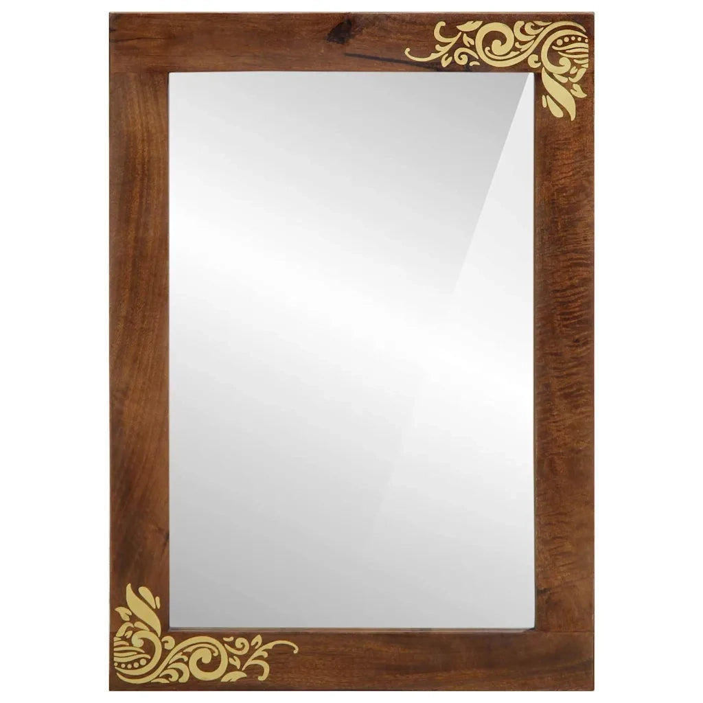 Specchio da bagno con specchio Marrone miele 70 x 50 x 2,5 cm 4018767
