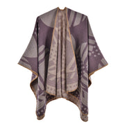 Sciarpa da donna divisa in stile retr¨°, mantello in cashmere spesso e caldo, perfetto per autunno e inverno.