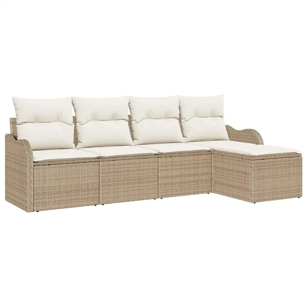 Set Divano da Giardino Beige polyrattan