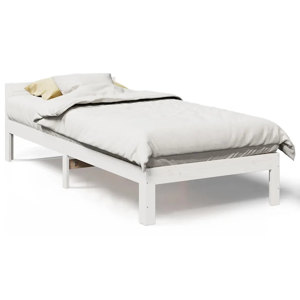 Giroletto senza Materasso Bianco 90x200 cm Legno Massello Pino 859233