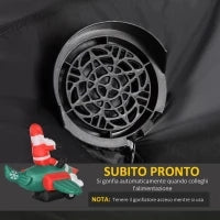 Babbo Natale Gonfiabile su Aereo 160cm con Luci LED Integrate, Decorazione Natalizia da Esterno