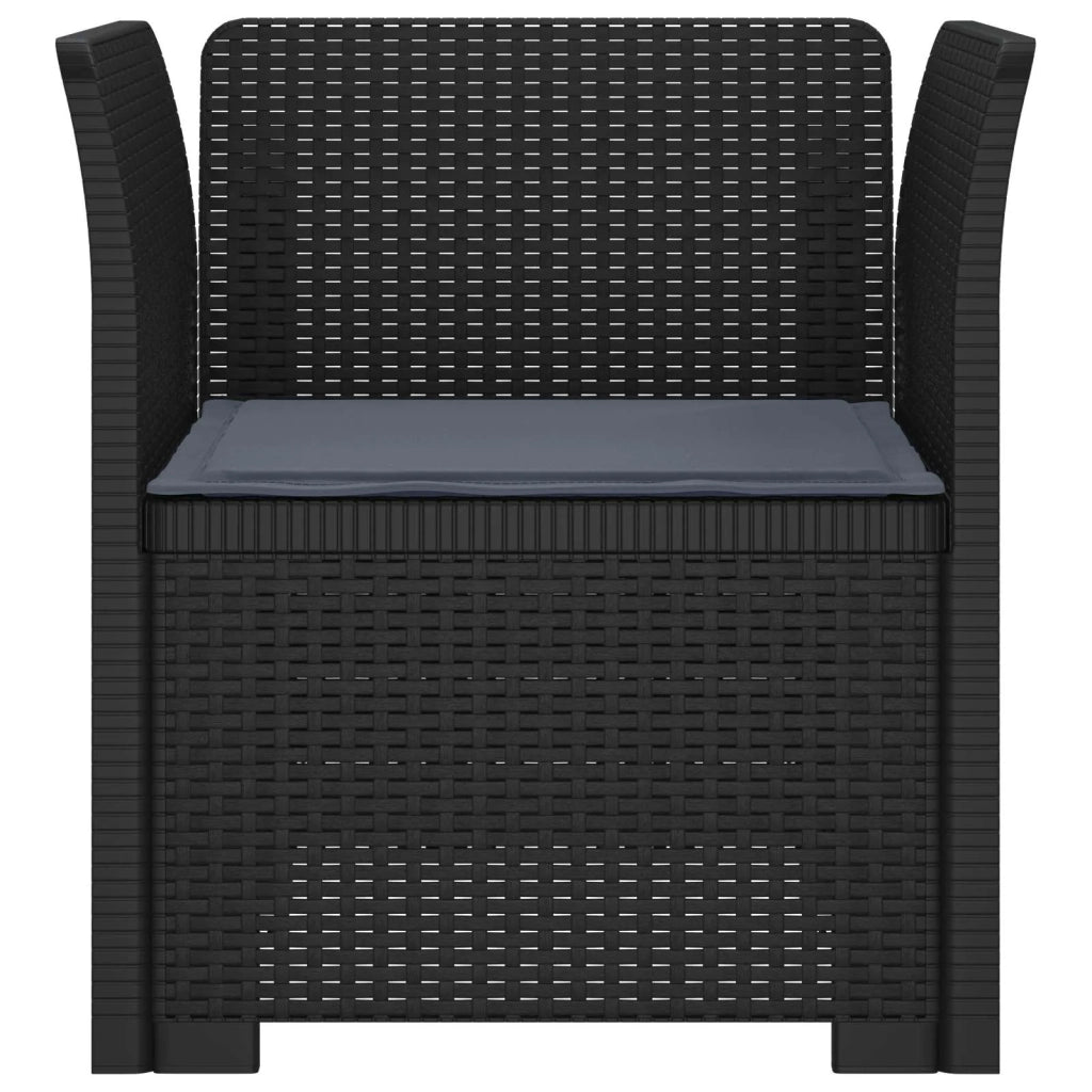 Sedia da giardino-Poltrona a 1 Posto con Cuscino Aspetto Rattan PP Antracite 187977