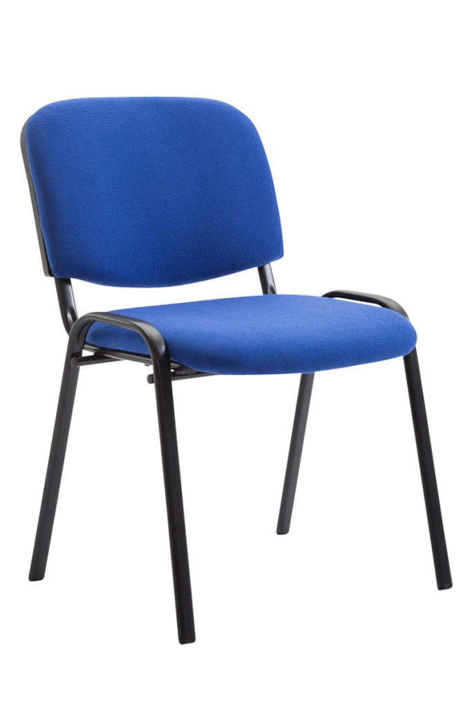 Set 4 Sedie Ufficio Visitatore Ken Imbottite In Tessuto blu