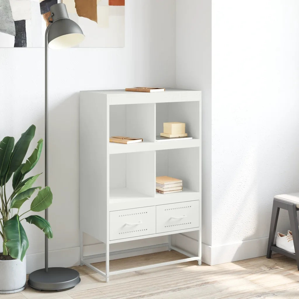 Credenza-Buffet-Armadio da cucina Bianca 68x39x111,5 cm Acciaio 653366