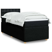 Giroletto a Molle con Materasso-Struttura Letto Nero 80x200 cm inTessuto 346501