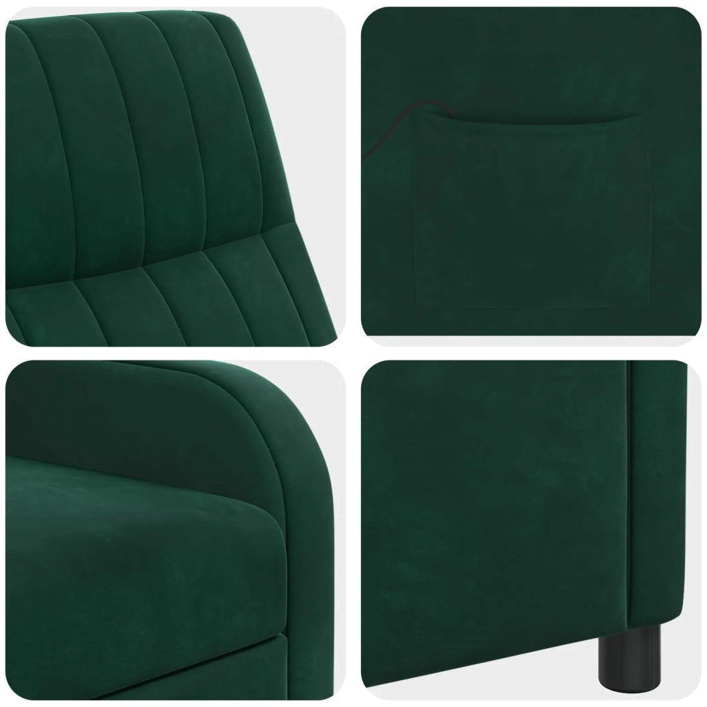 Poltrona Massaggiante Verde Scuro Velluto (V) 42035122