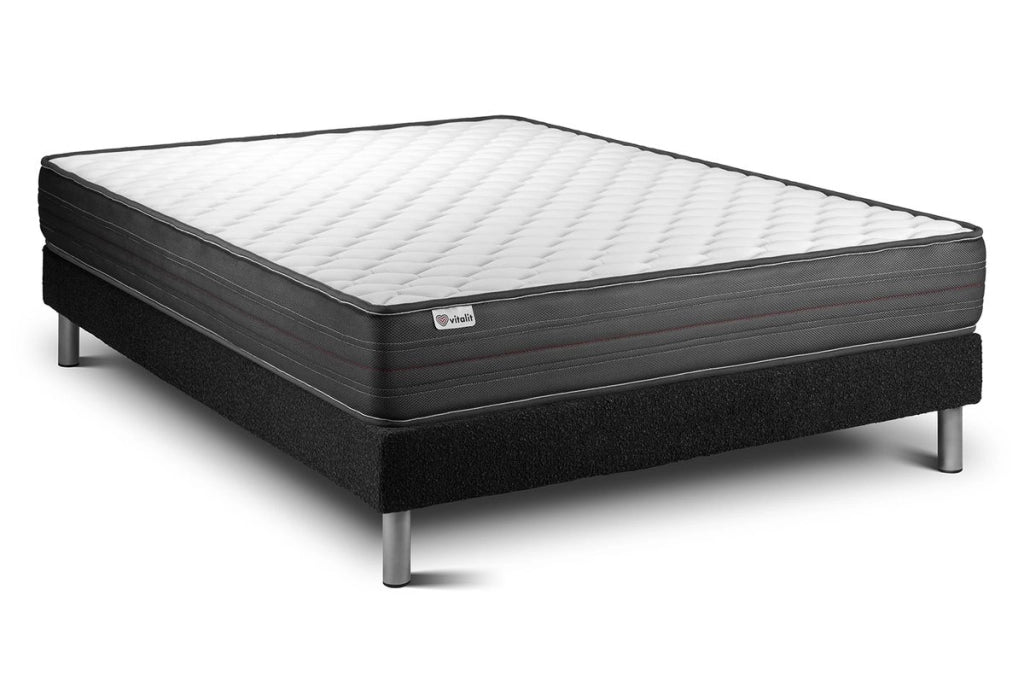 Letto con materasso VITALPOWER 140 x 220 cm Rete Kit Nero