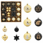 Set di Palle di Natale 40 pz Nero e Oro Plastica CFW2627657