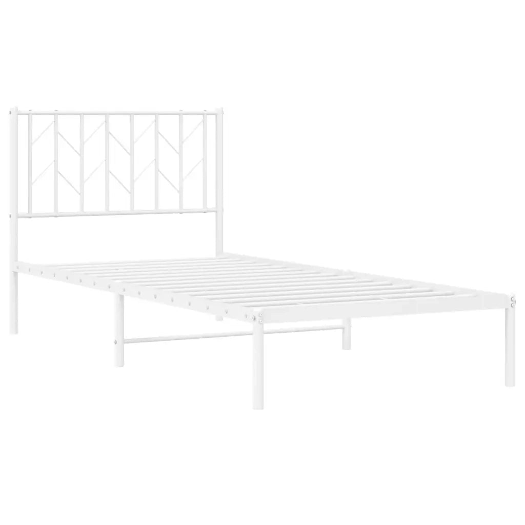 Giroletto con Testiera Metallo Bianco 90x200 cm 374479