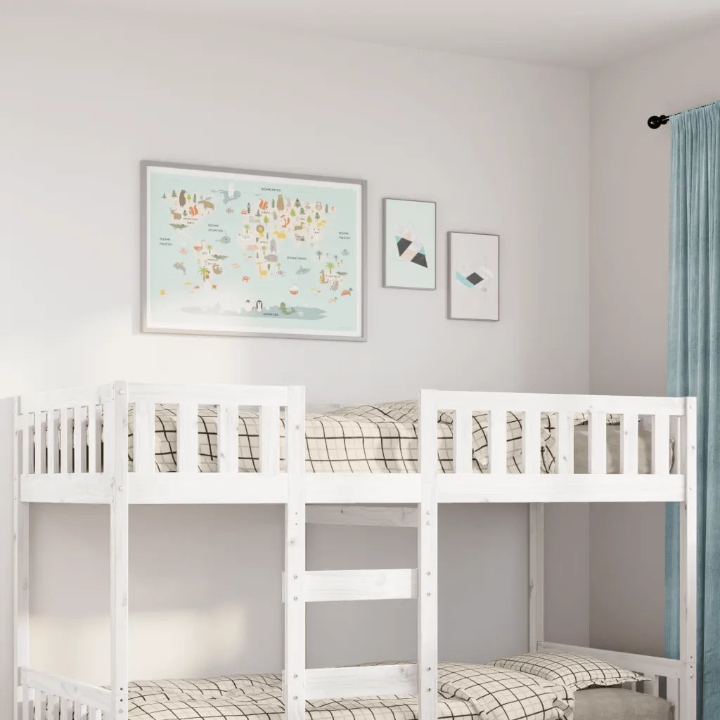 Letto per Bambini | Letto Infantile | Lettino senza Materasso Bianco 90x190cm Massello Pino