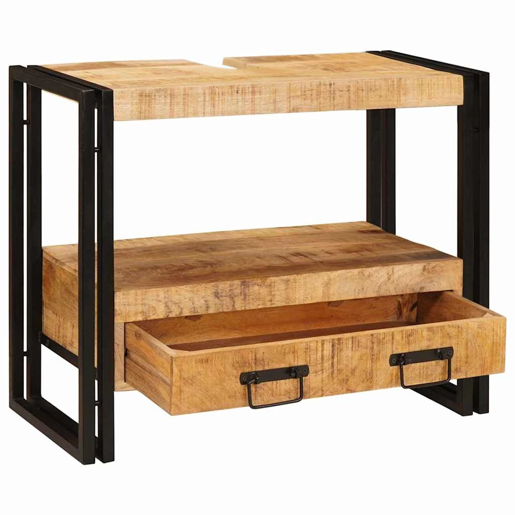 Mobiletto da toeletta con cassetto 71 x 33 x 58 cm pratico moderno interno in ferro marrone 02_0057999