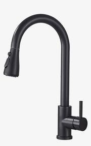 Foglia di distribuzione cucina - fuoriuscita retrattile - rubinetto girevole 360° - nero