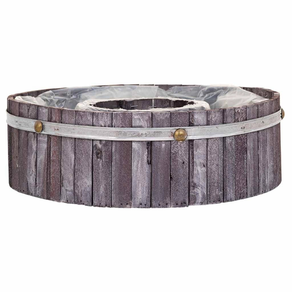 Cestino tondo in legno grigio 36x36x11h