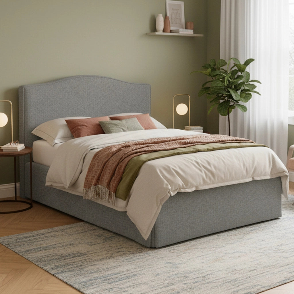Bebington, Letto Matrimoniale Sfoderabile Made in Italy, Grigio Cenere