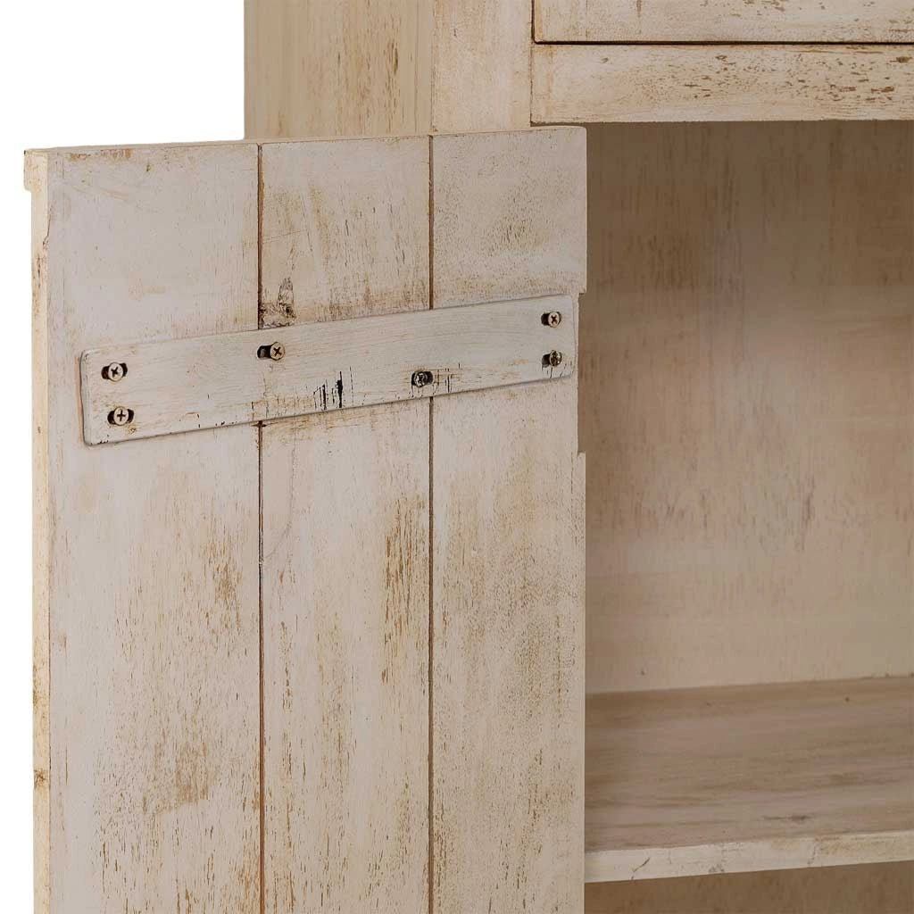 Vetrina in legno beige fatta a mano 80x40x180h cm