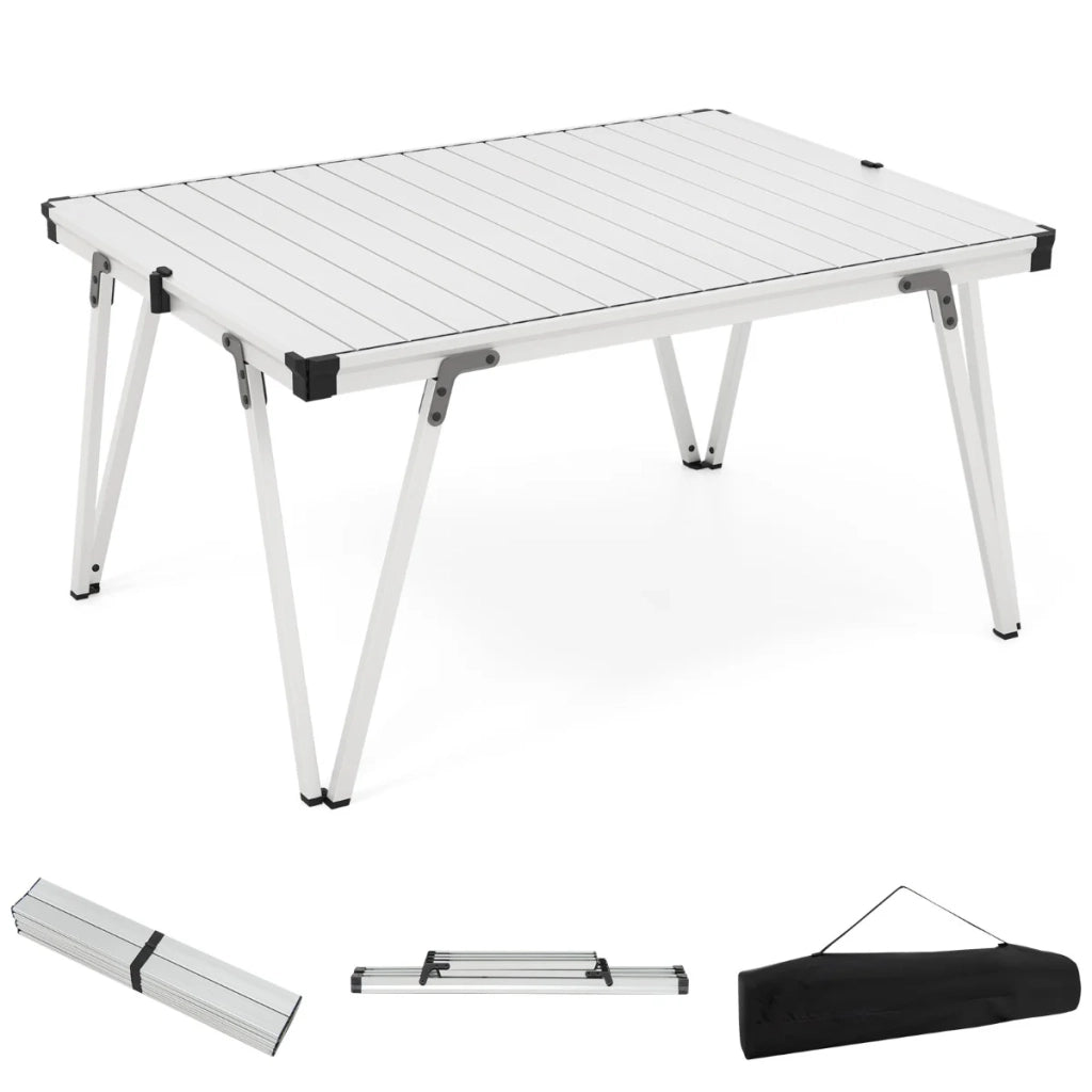 Tavolo da campeggio pieghevole 93 x 69 x 47,5 cm leggero e impermeabile stile moderno alluminio grigio 20_0013911