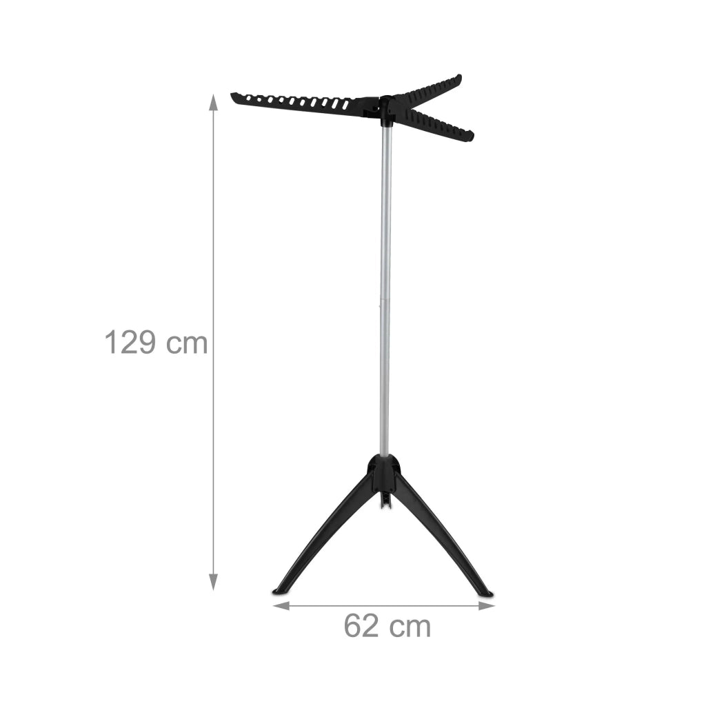 Stendibiancheria pieghevole compatto 3 bracci 30 x 60 x 160 cm per camicie e t-shirt pratico in plastica bianca 13_0010829