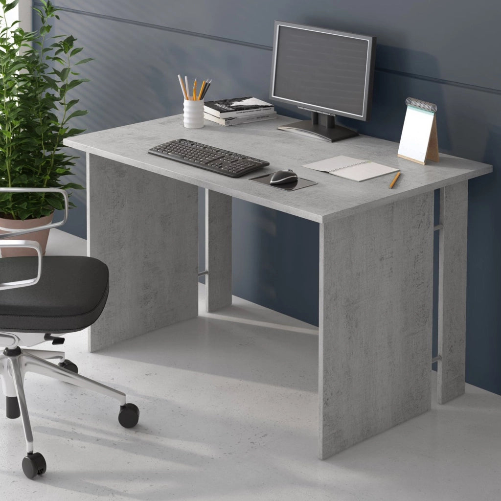 Ullano, Scrivania Modulabile, 119x78.2x75h cm Grigio Cemento