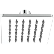 Idro Bric soffione doccia quadrato Atene, acciaio inox cromato, anticalcare, effetto pioggia, snodabile, attacco 1-2'', 10x10 cm