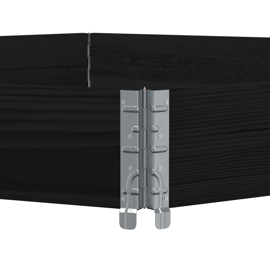 Fioriera/aiuola esagonale per piante fiori e patio/giardino 160 x 160 cm legno massello di pino nero 02_0039881