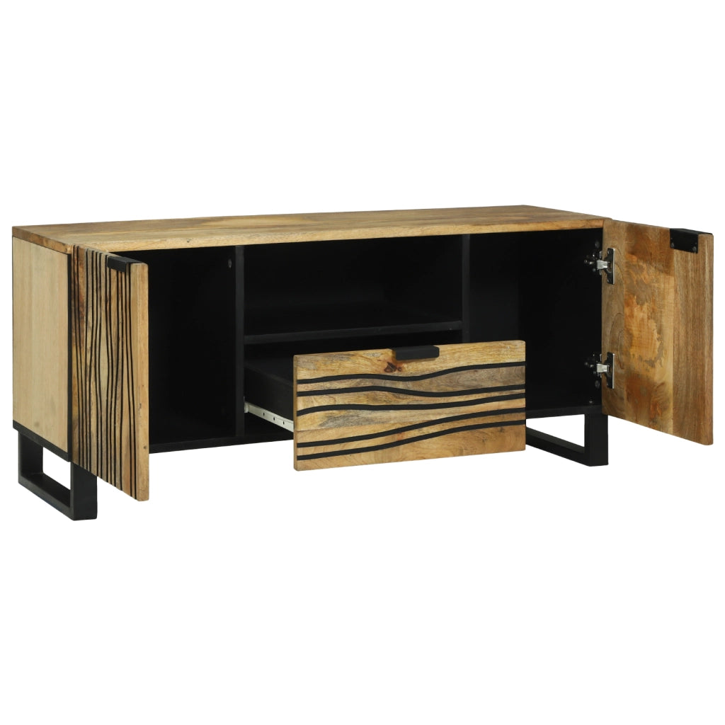 Mobile TV 105x33.5x46 cm Legno Massello di Mango