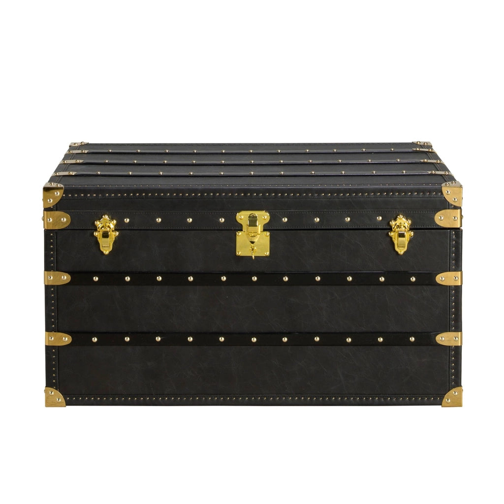 Baule in pelle nera